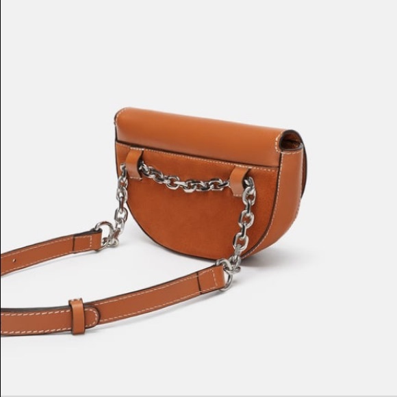 NWT Zara Contrasting Leather Belt Bag - Picture 7 of 8